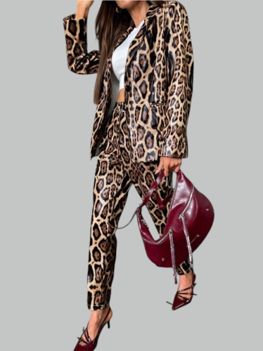 PS019 Leopard Print Pantsuit